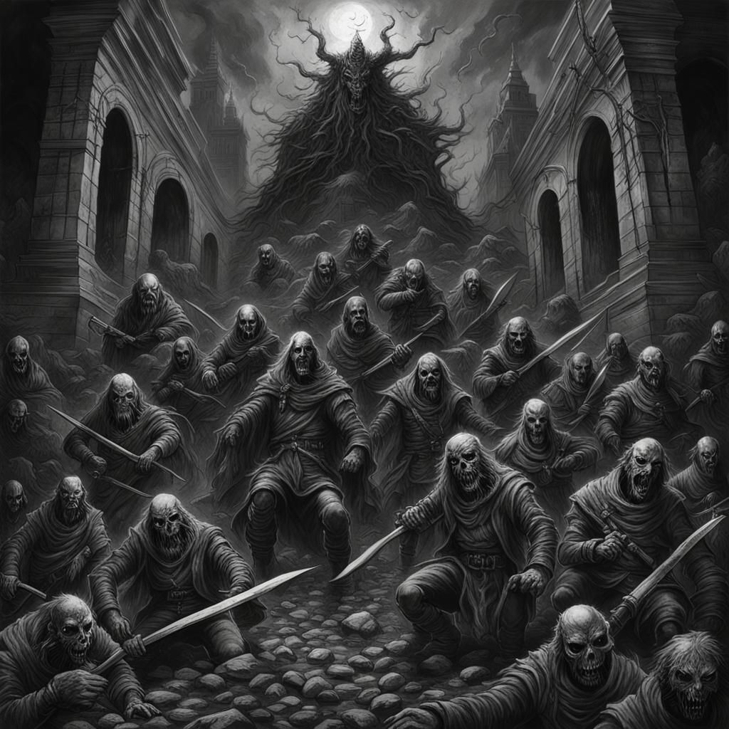Black Metal Album Cover: Urban Battlefield Horror