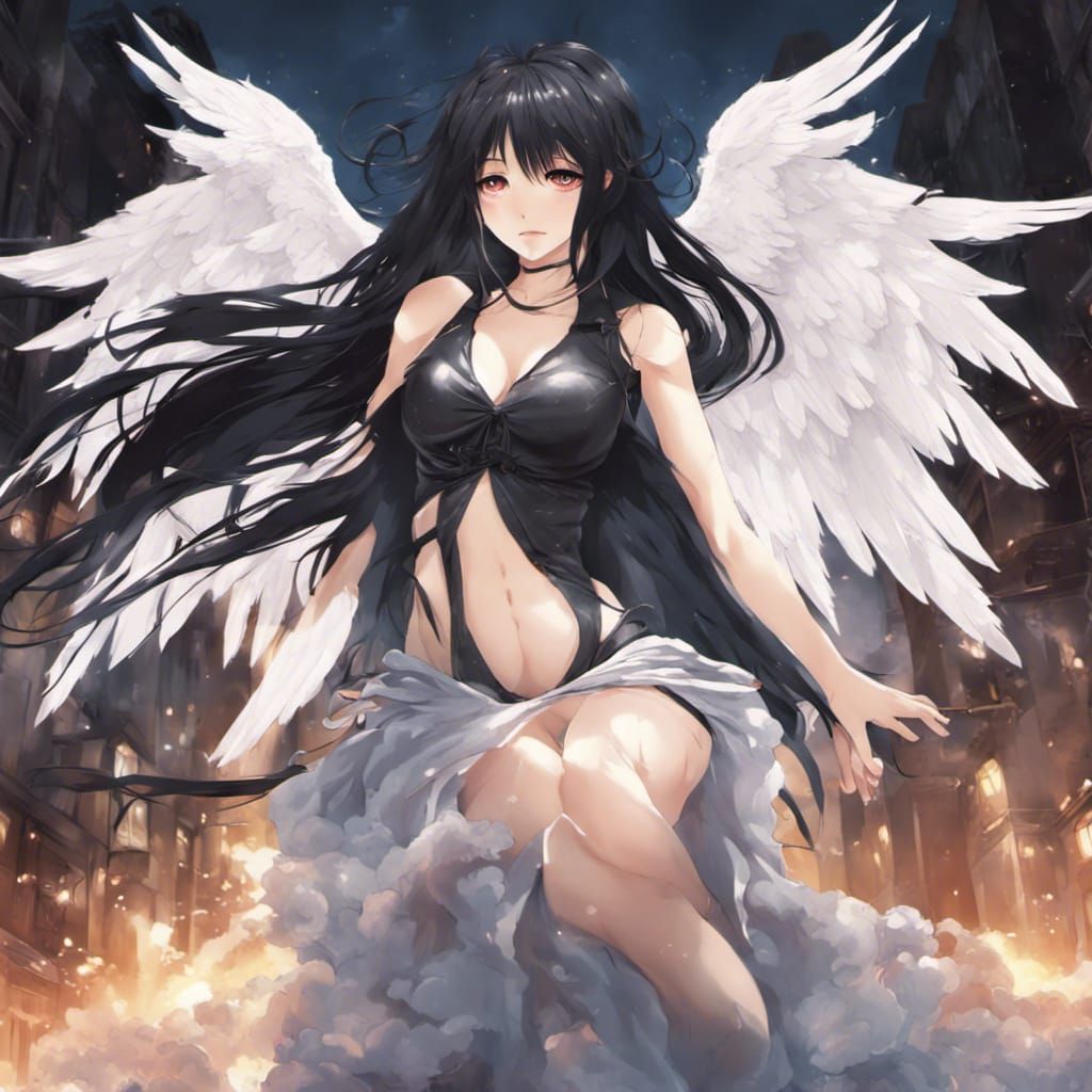 Anime Style Fallen Angel in 4K
