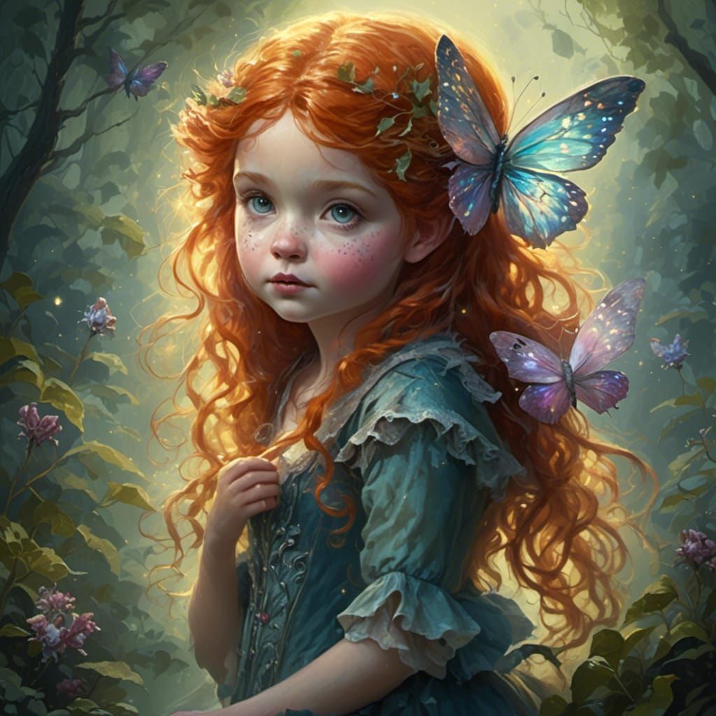 Ethereal Fairy Girl in Crystal World