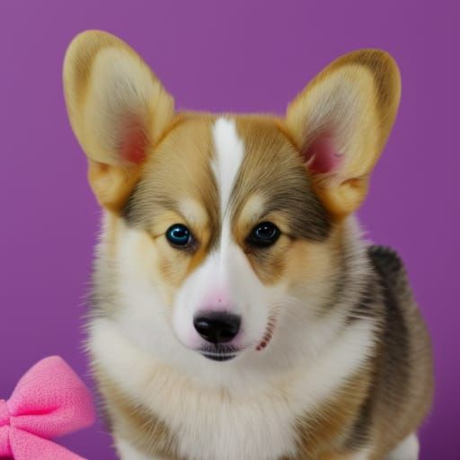 Adorable Kawaii Corgi with Strawberries and Bows