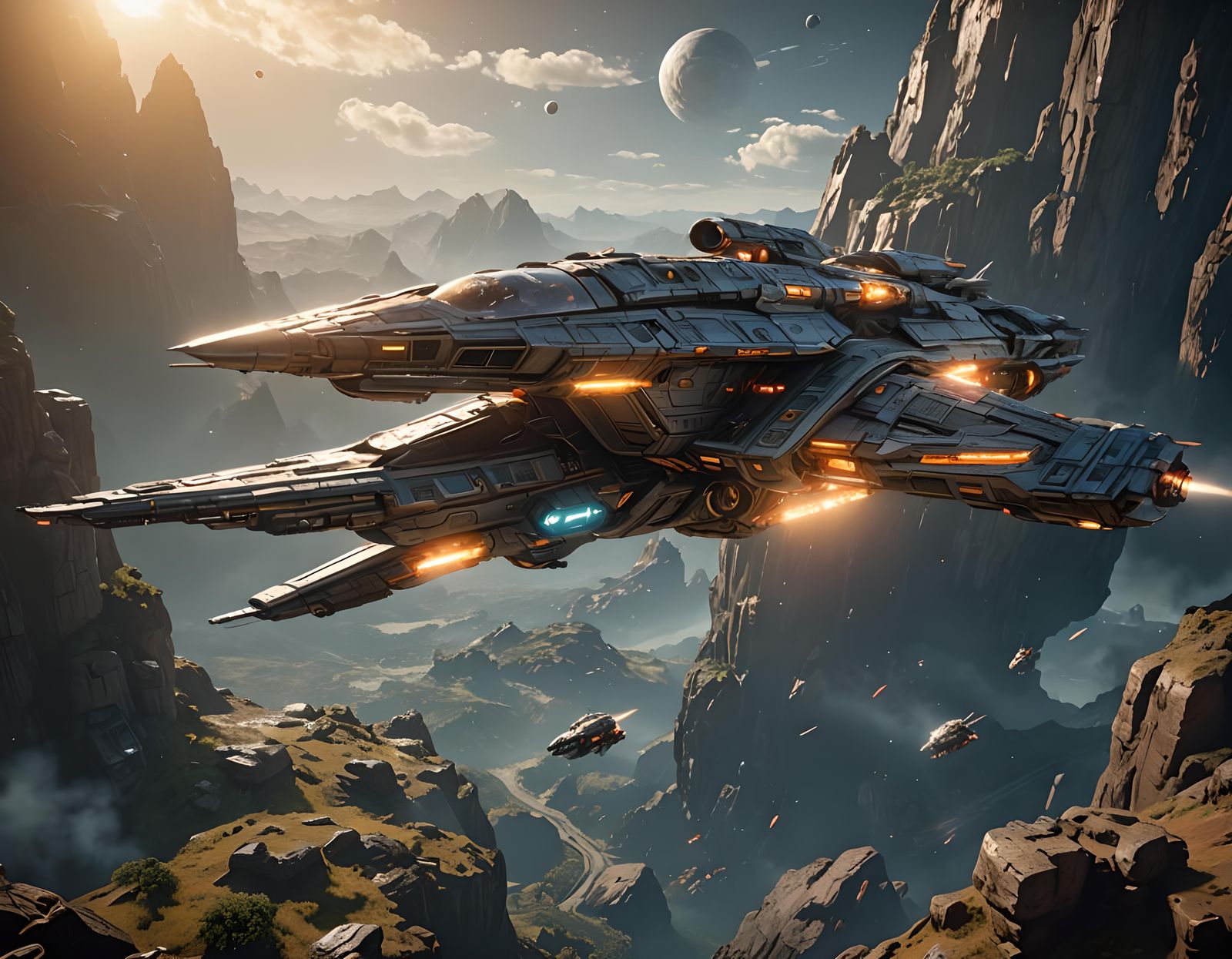 Cinematic Spaceship Render in 8K Resolution