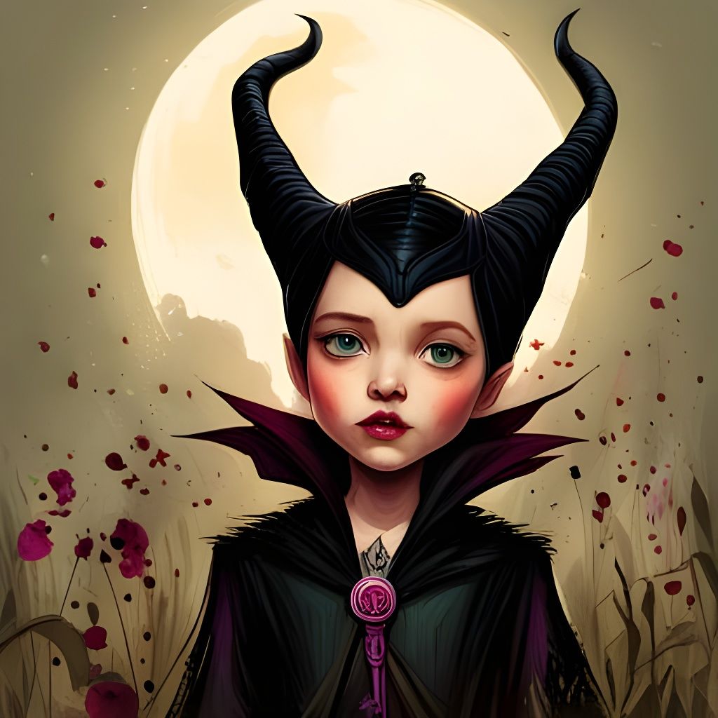Adorable Chibi Maleficent: Hyperrealistic Digital Art
