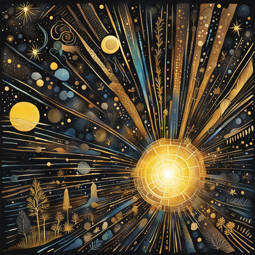 Golden Spark of Light in the Darkness