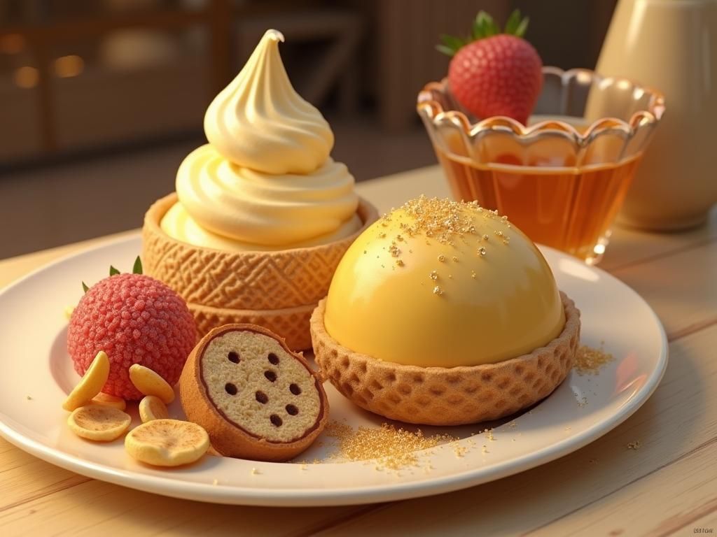 Exotic Fusion Dessert Cafe with Gold Flakes