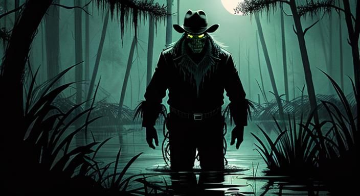 Swamp Creatures in Horror Comic Style