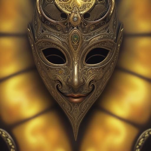 Ornate Mask in Photorealistic Solarpunk Style