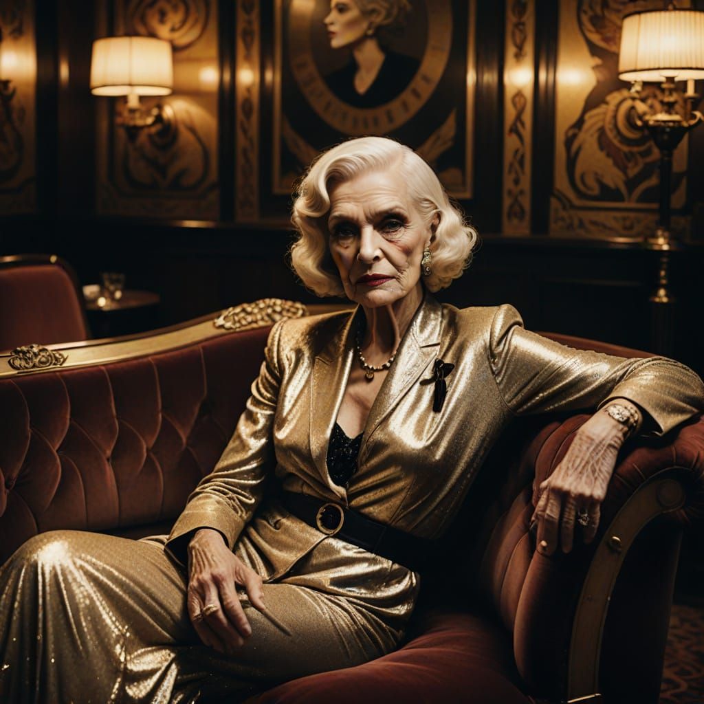 Elegant Transvestite in Opulent Art Deco Speakeasy