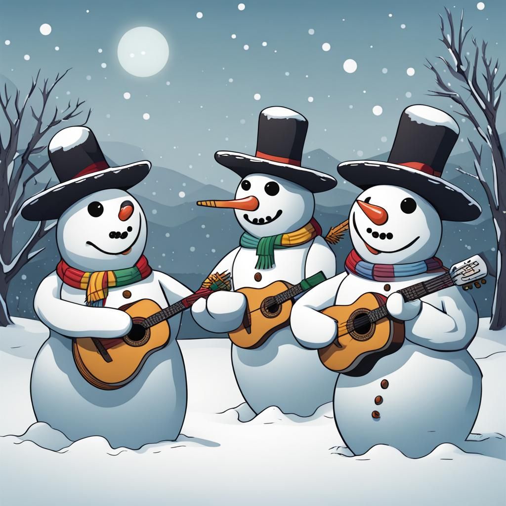 Festive Snowman Mariachi Band