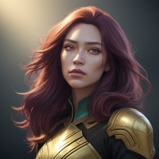 Hyperrealistic Portrait of Vivian with Colorful Hair