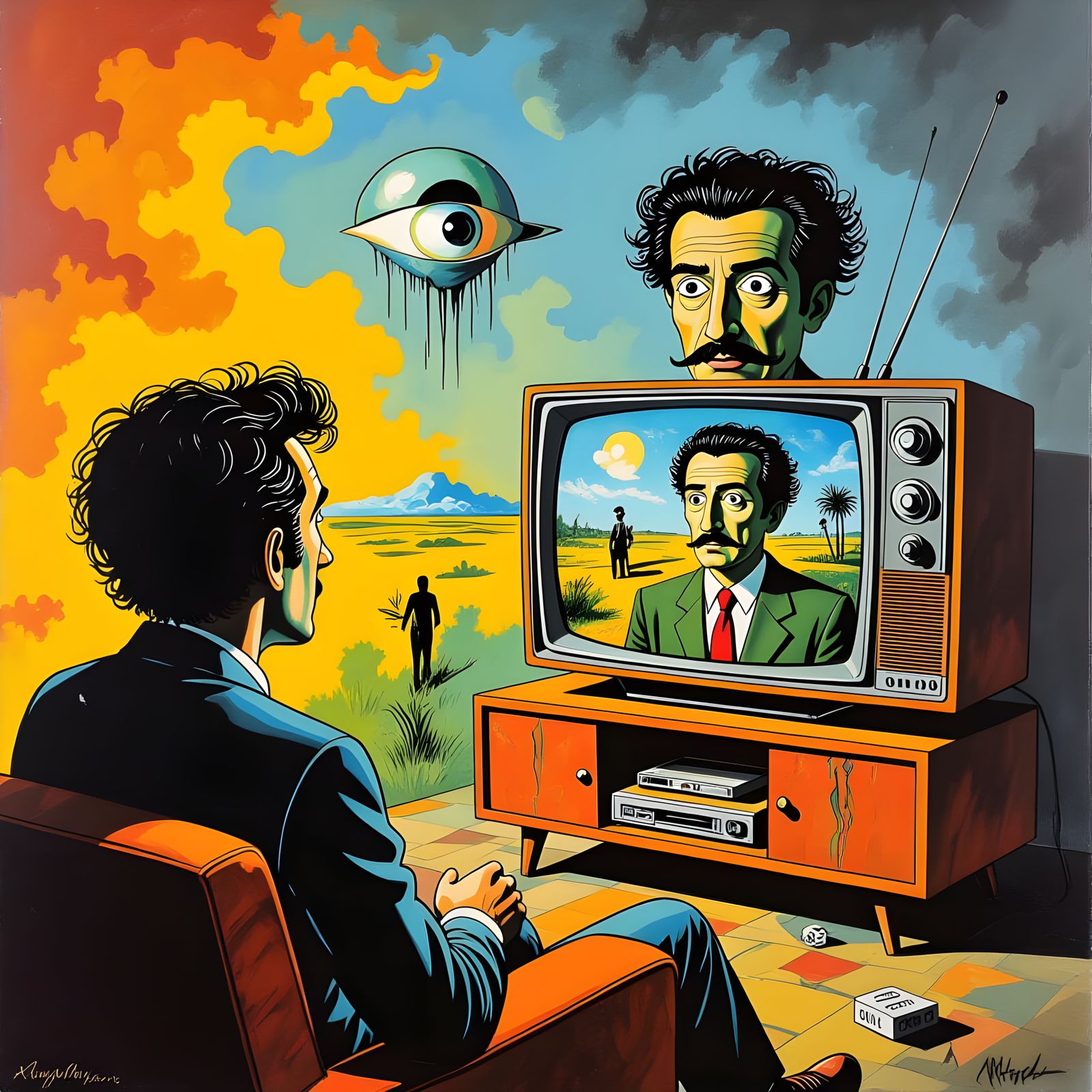 Surreal Comic: Man's Life on TV, Dali Style