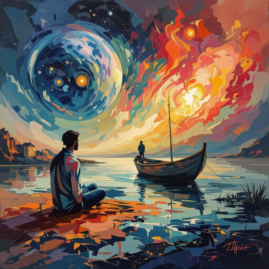 Surreal Abstract Heart Finds True Companions