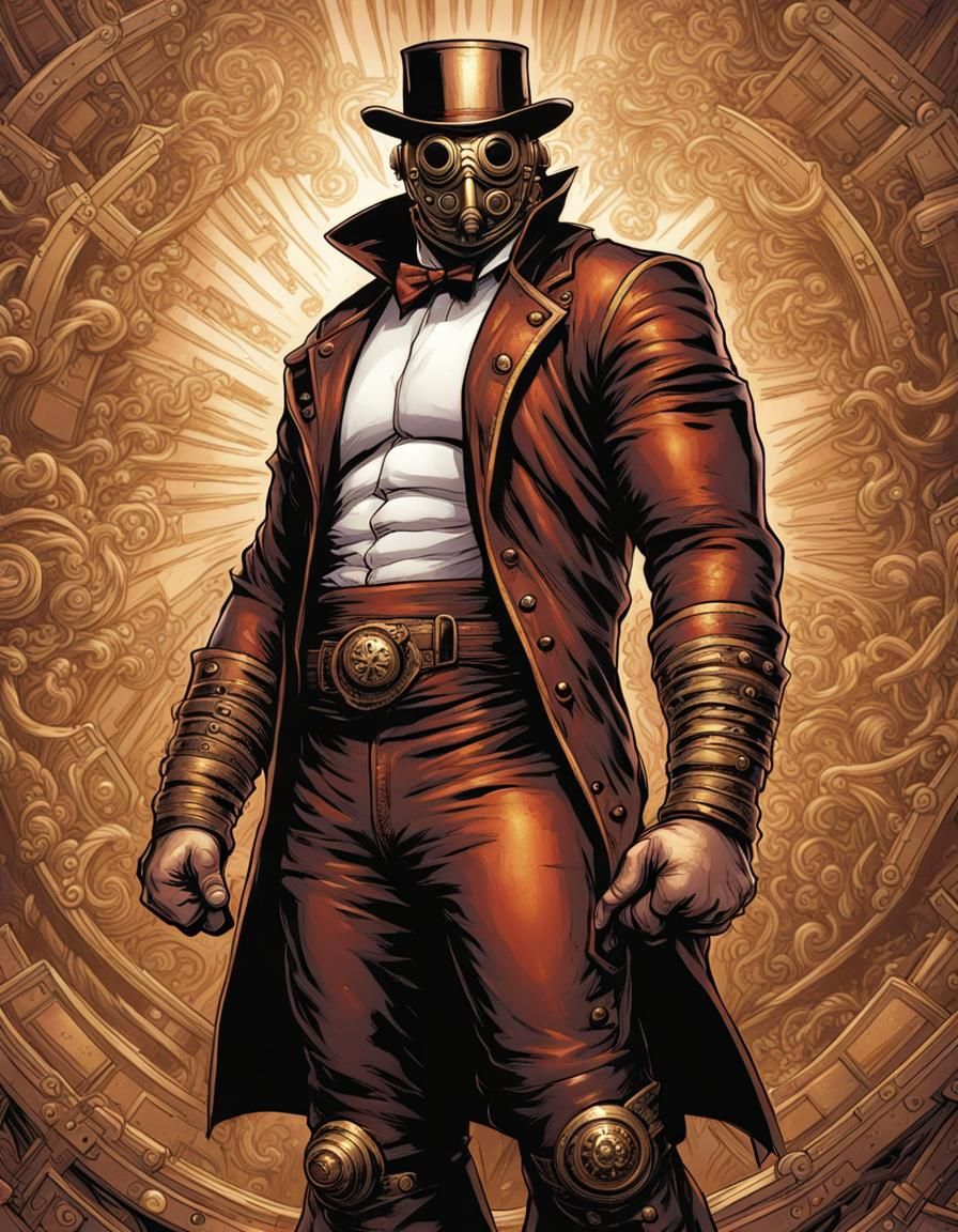 masked steampunk wrestler