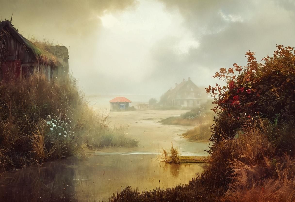 Seaside House in Impressionist Style