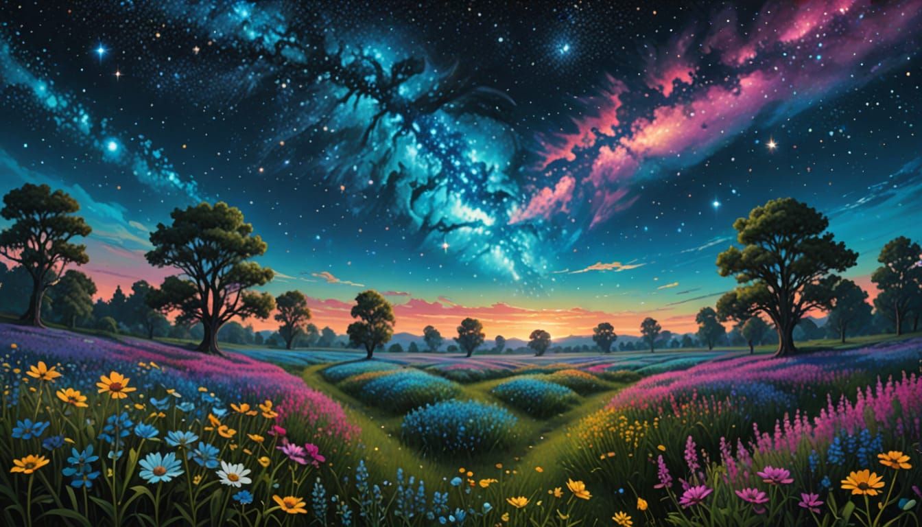 Galactic Blooms in Celestial Splendor