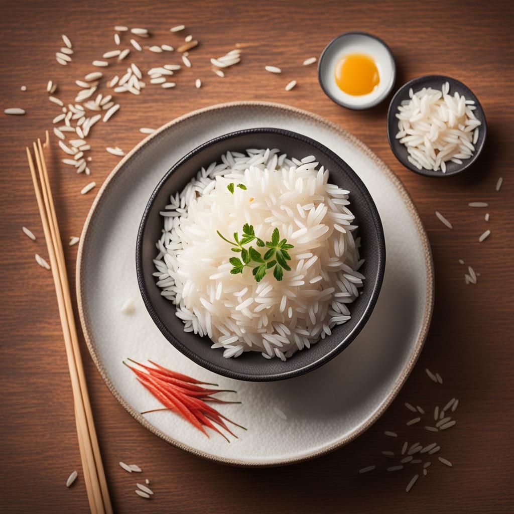 Bowl of Rice in Photo Realistic Style