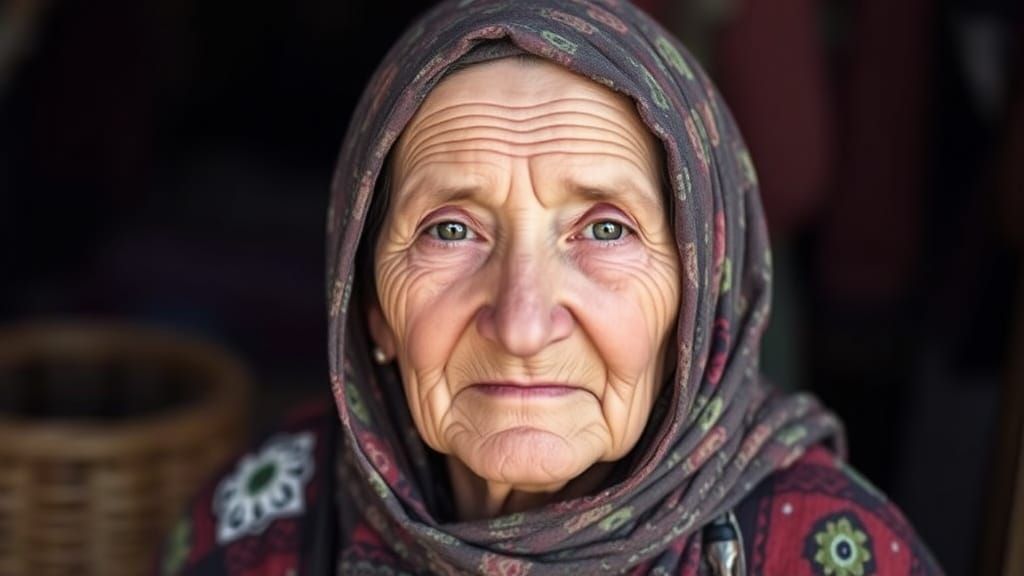 Warm Portrait of a Kurdish Woman in Traditional Attire