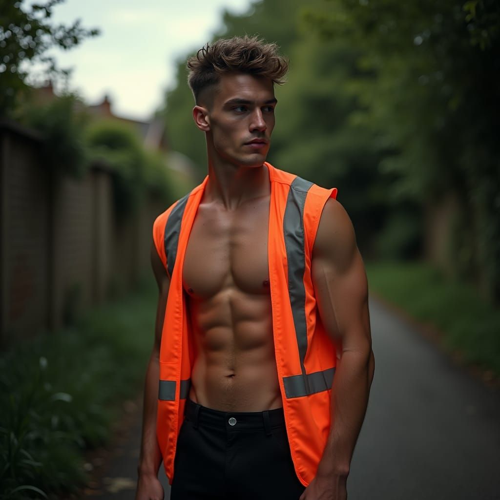 Irish Lad in Garden: Cinematic High-Contrast Portrait