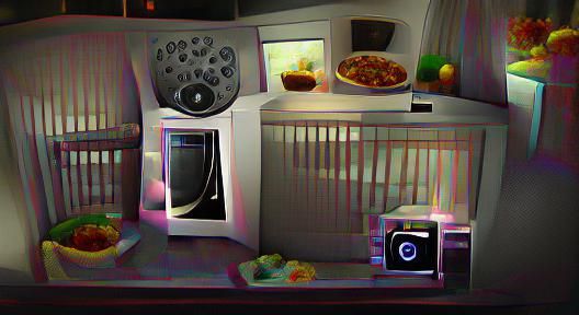 Film Noir Microwave Oven in Hyperrealism Style