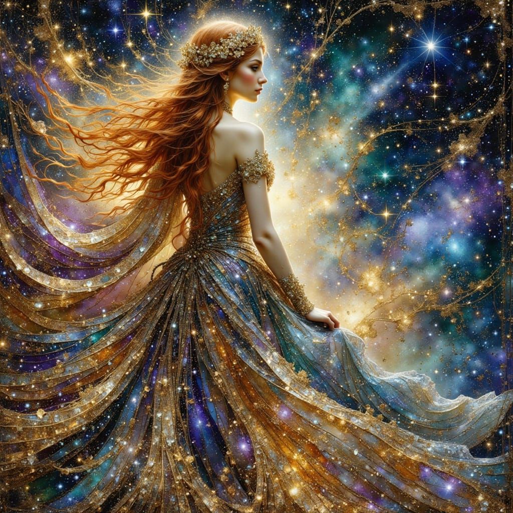Galactic Queen in Art Nouveau Style