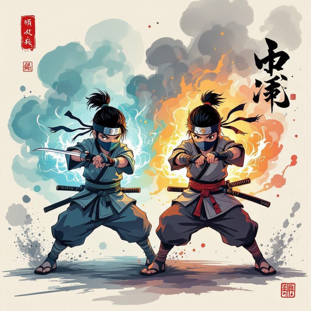Twin Boys Transform into Ninjas with Mystical Energy