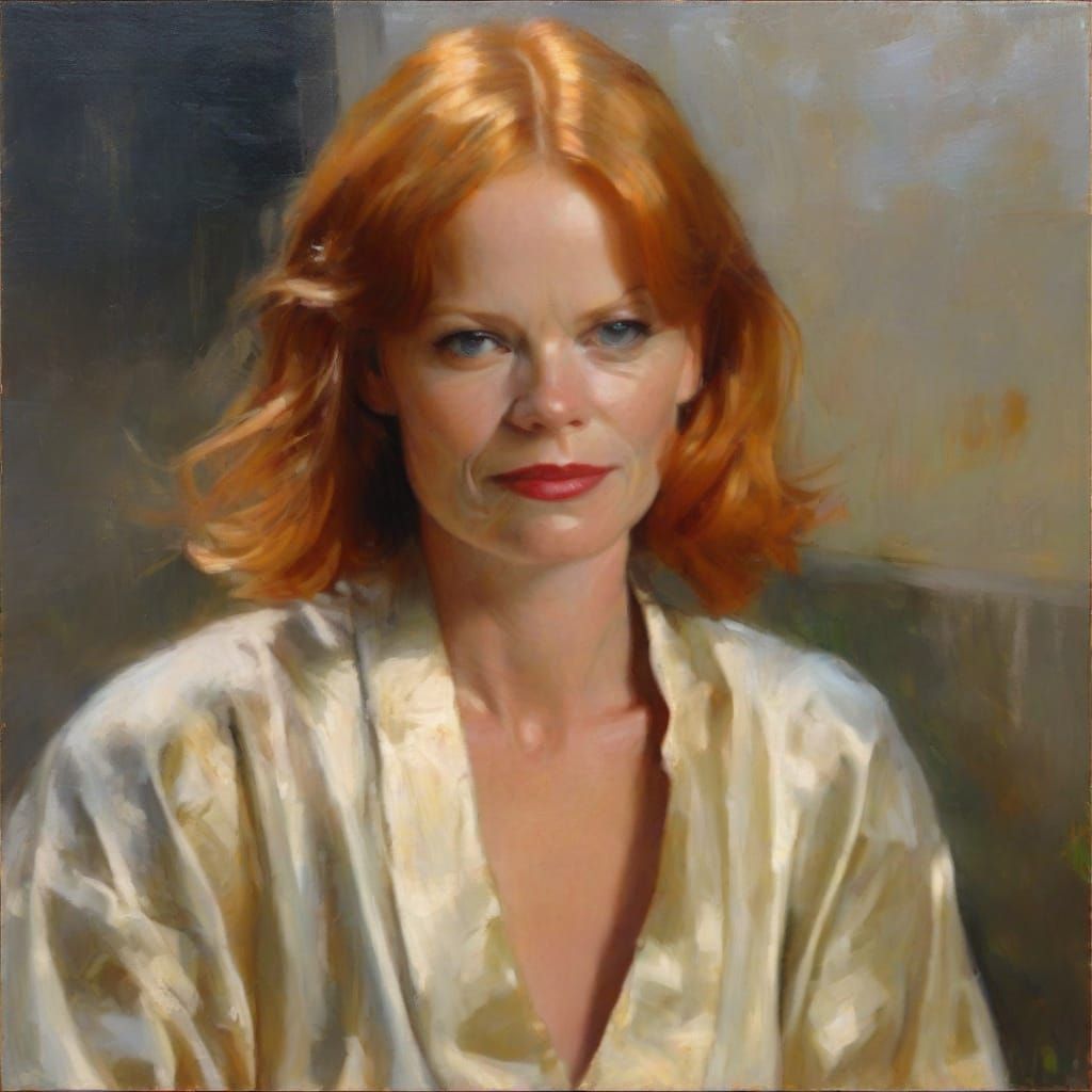 Retro Oil Portrait of a Cynical Beauty