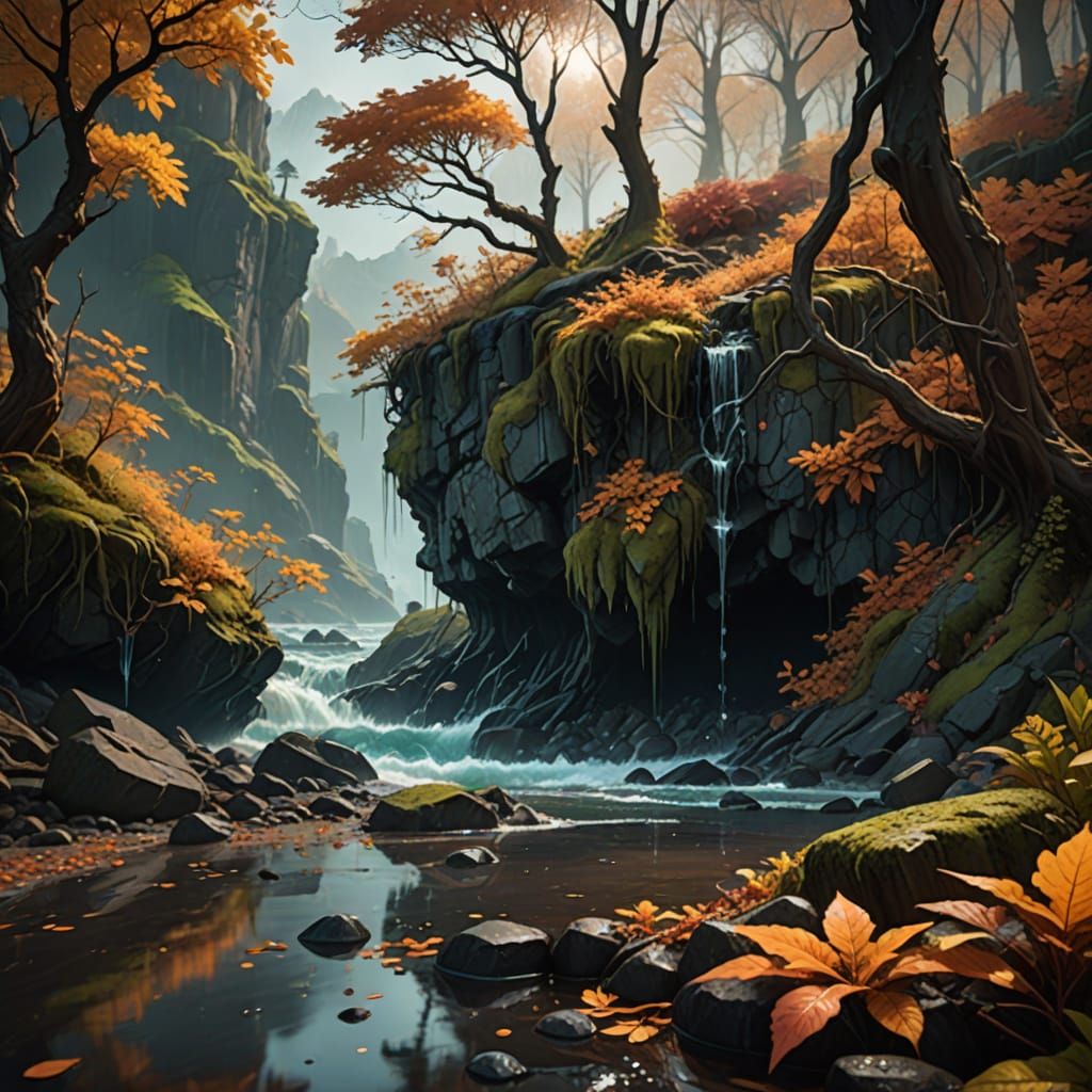 Ethereal Coastline in Vibrant Colors