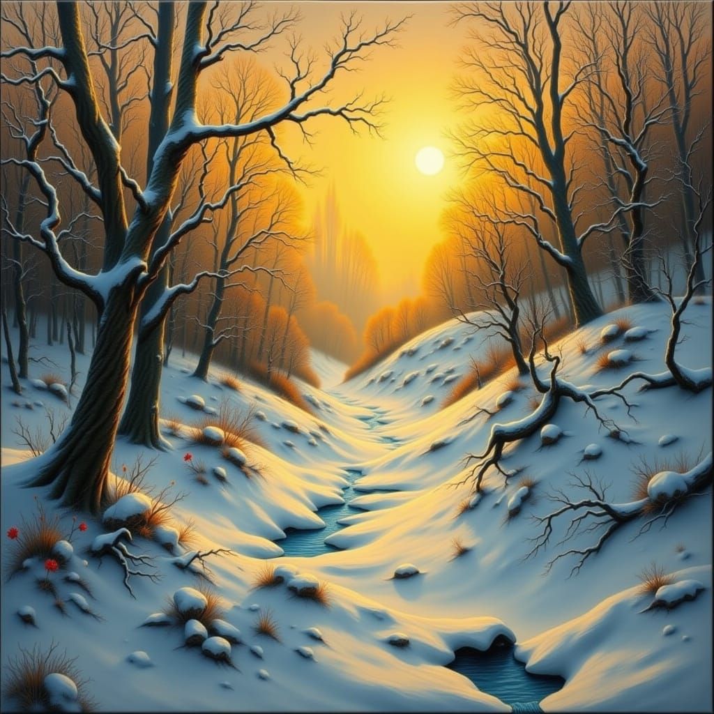 Winter Sun Fairy Elf in Mourning Geisha Style