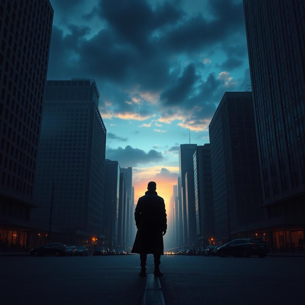 Twilight City: Hyperrealistic Cinematic Solitude