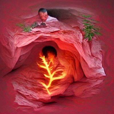 Magical Burning Bush Encounter in Cave