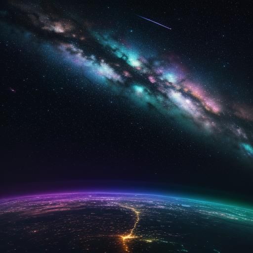 Neon Galaxy: Hyperrealistic HDR Space Scene