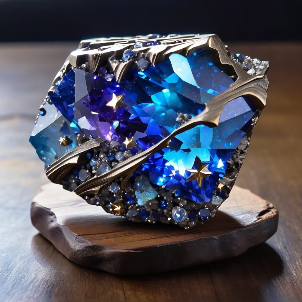 Luxurious Gems on Ornate Antique Stand in Soft Light