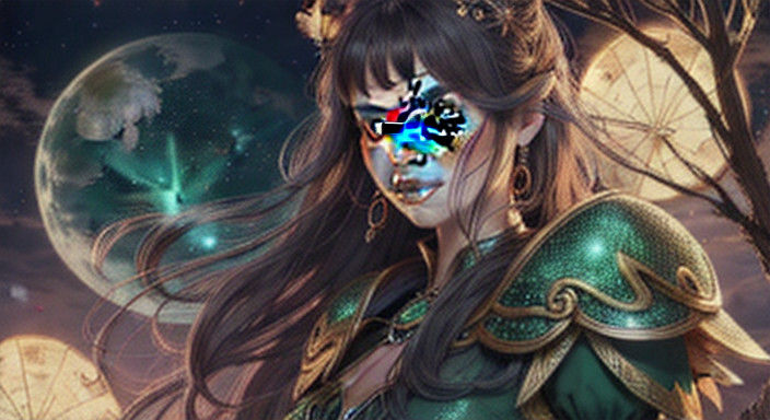 Whimsical Ladybug in Emerald Fantasy Attire