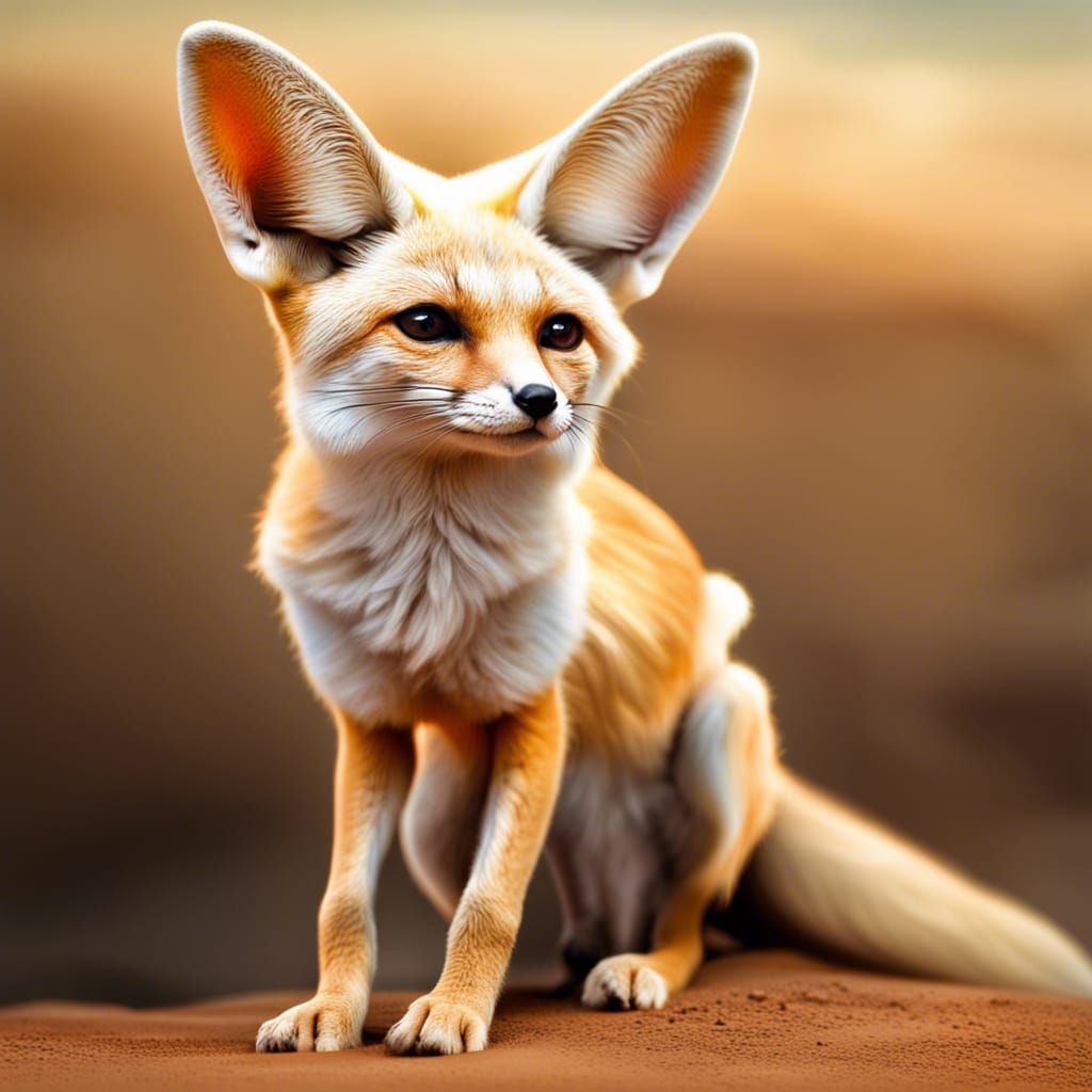 Hyperrealistic Fennec Fox Portrait