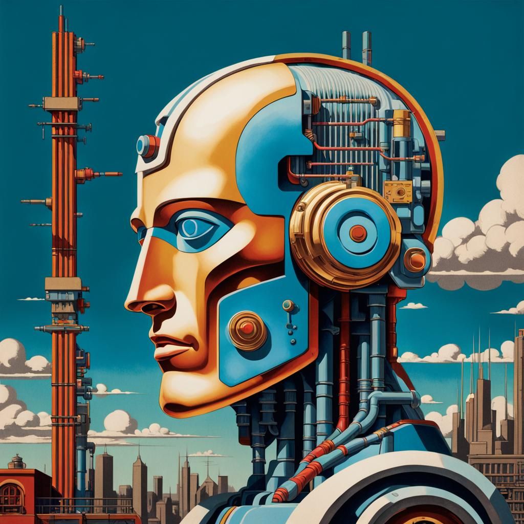 Cyborg Robot: Pop Art Propaganda Poster