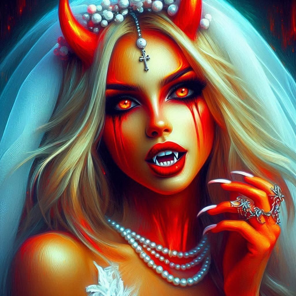 Impressionistic Portrait of a Devil's Bride