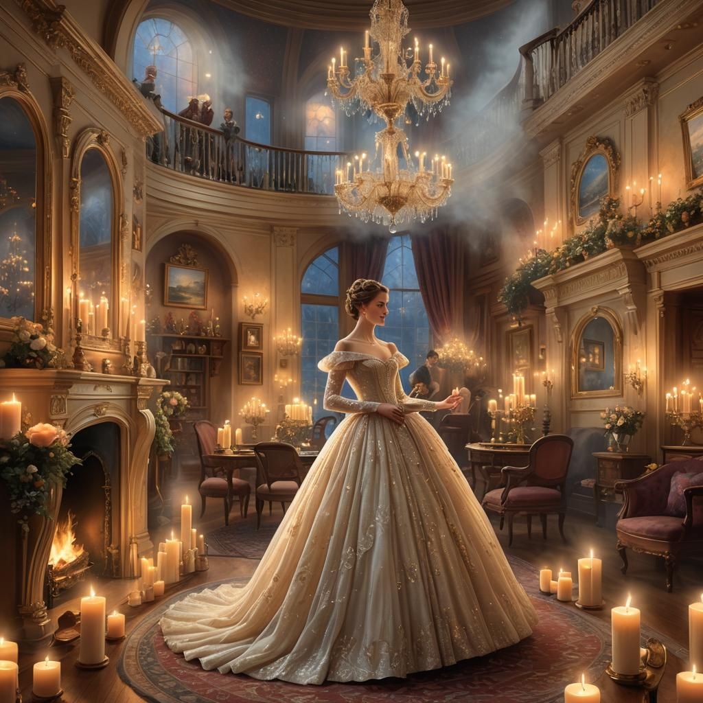 Victorian Candle Circle in Kinkade Style