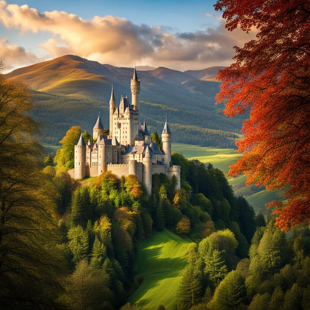 Picturesque Castle in Countryside Valley