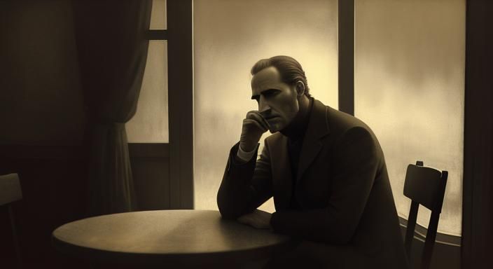 Boris Vian Portrait in Expressionist Watercolor Style