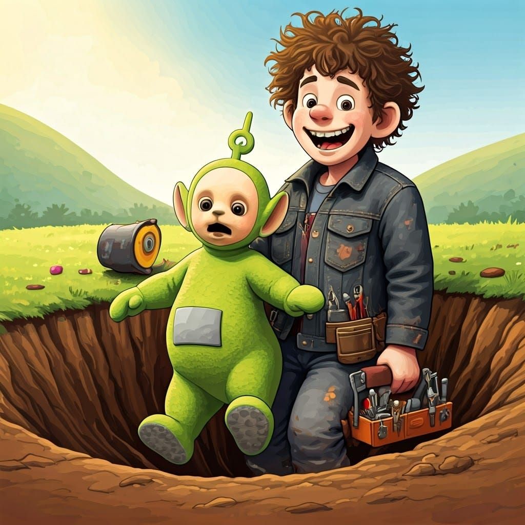 Mischievous Teenager Rescues Distressed Teletubby from Muddy...