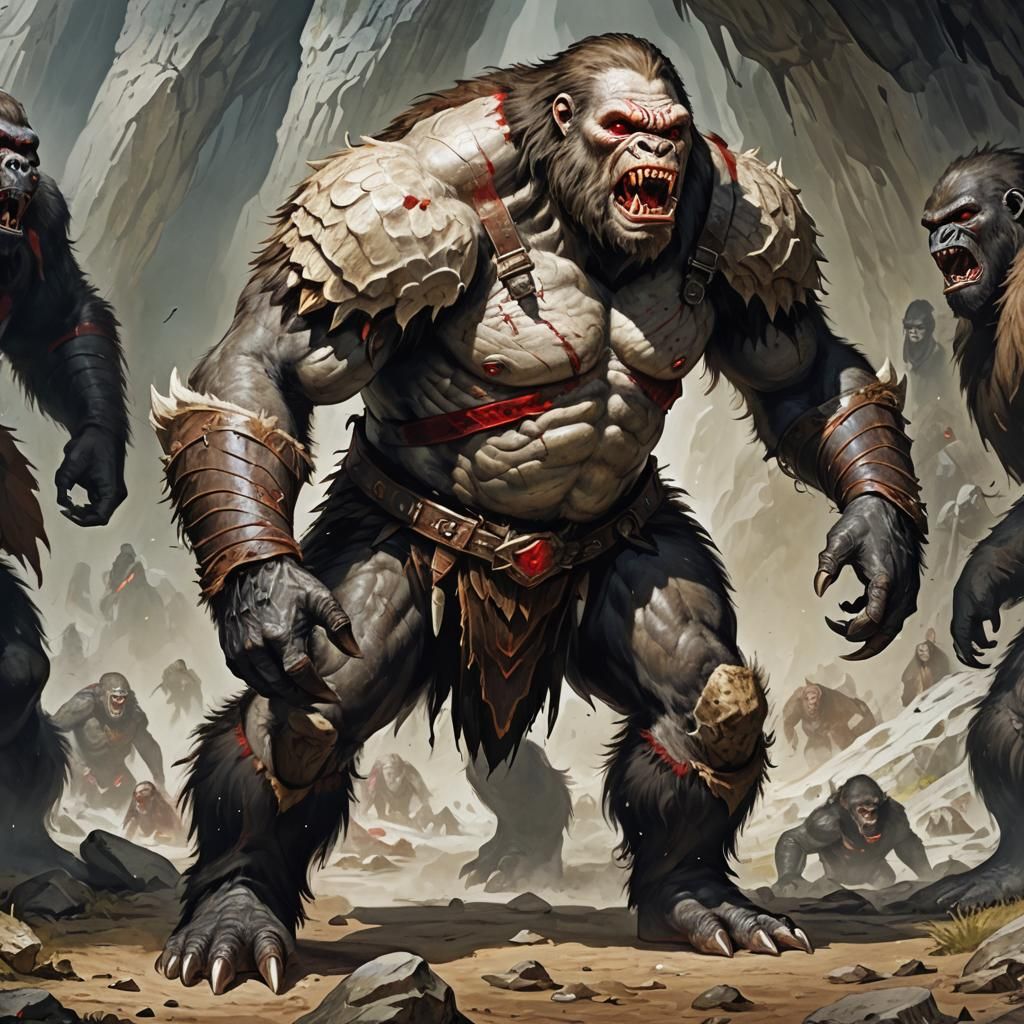 Monstrous Neanderthals Battle in Bioluminescent Cave