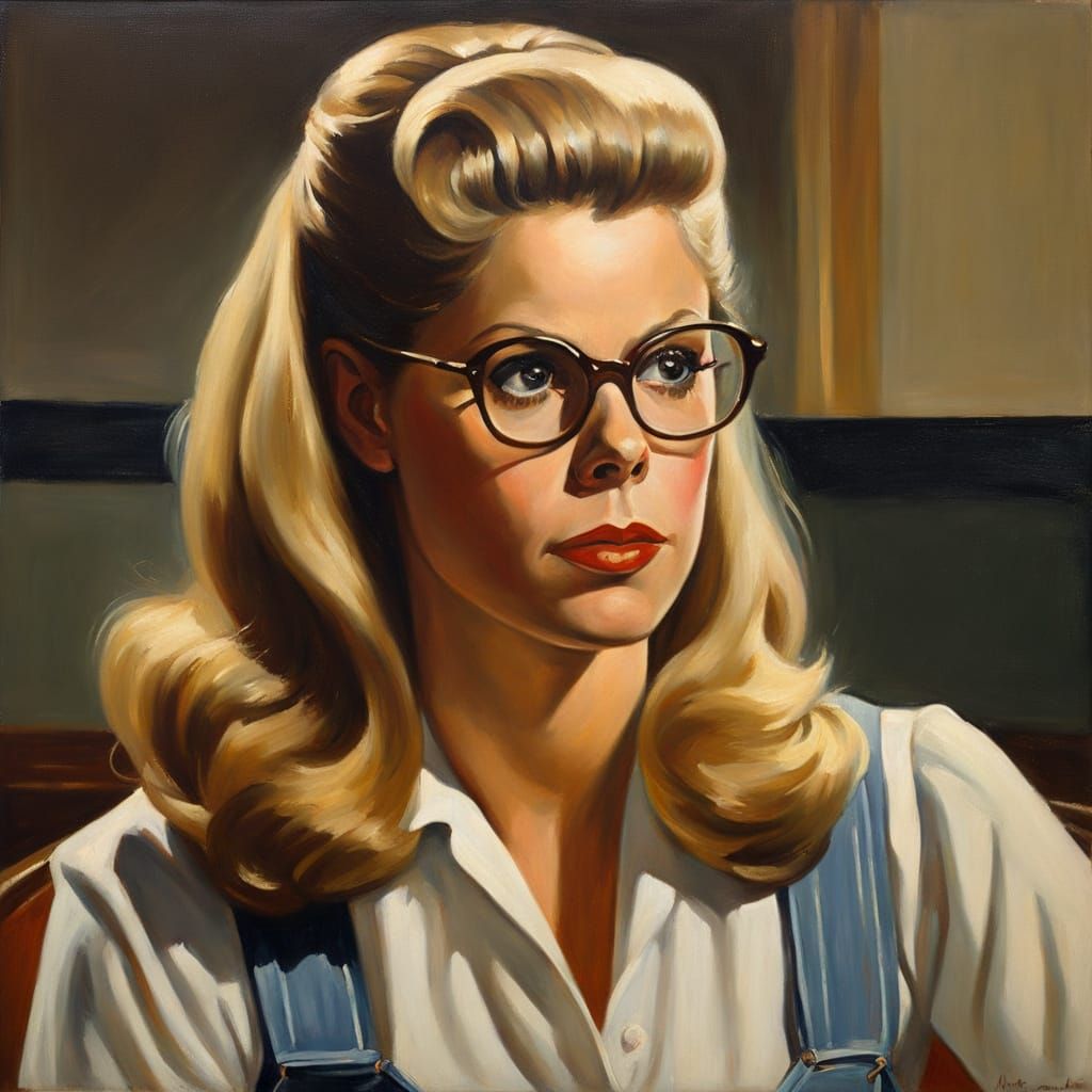 Blond Starlet in 1960s Style Portrait