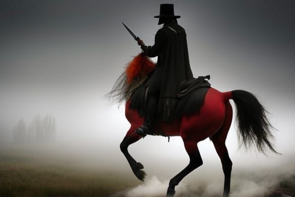 Terrifying Headless Horseman with Jack-o'-Lantern