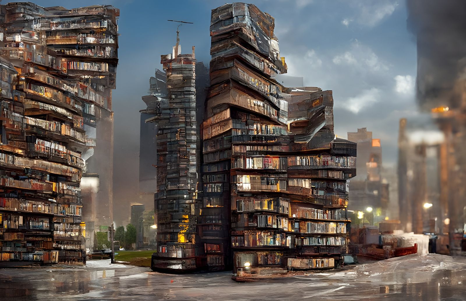 Book Skyscraper Cityscape Digital Art by Rutkowski