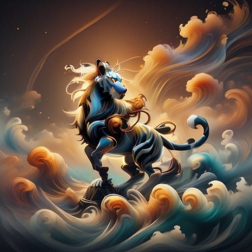 Ethereal Tiger in Tuxedo, Whimsical Card Trickster