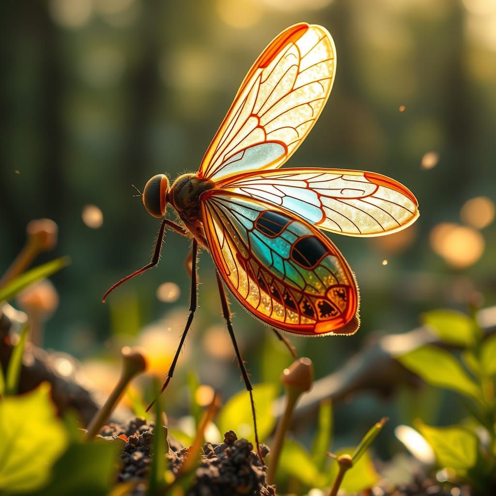 Majestic Firefly Radiates Ethereal Beauty in Whimsical Fores...