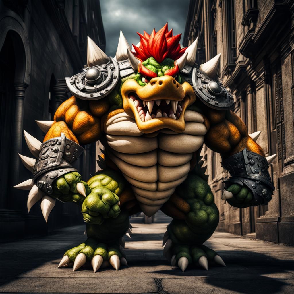 Hyperrealistic Bowser with Intricate Details in HDR