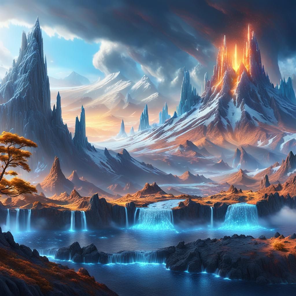 Epic Fantasy World with Elemental Lands