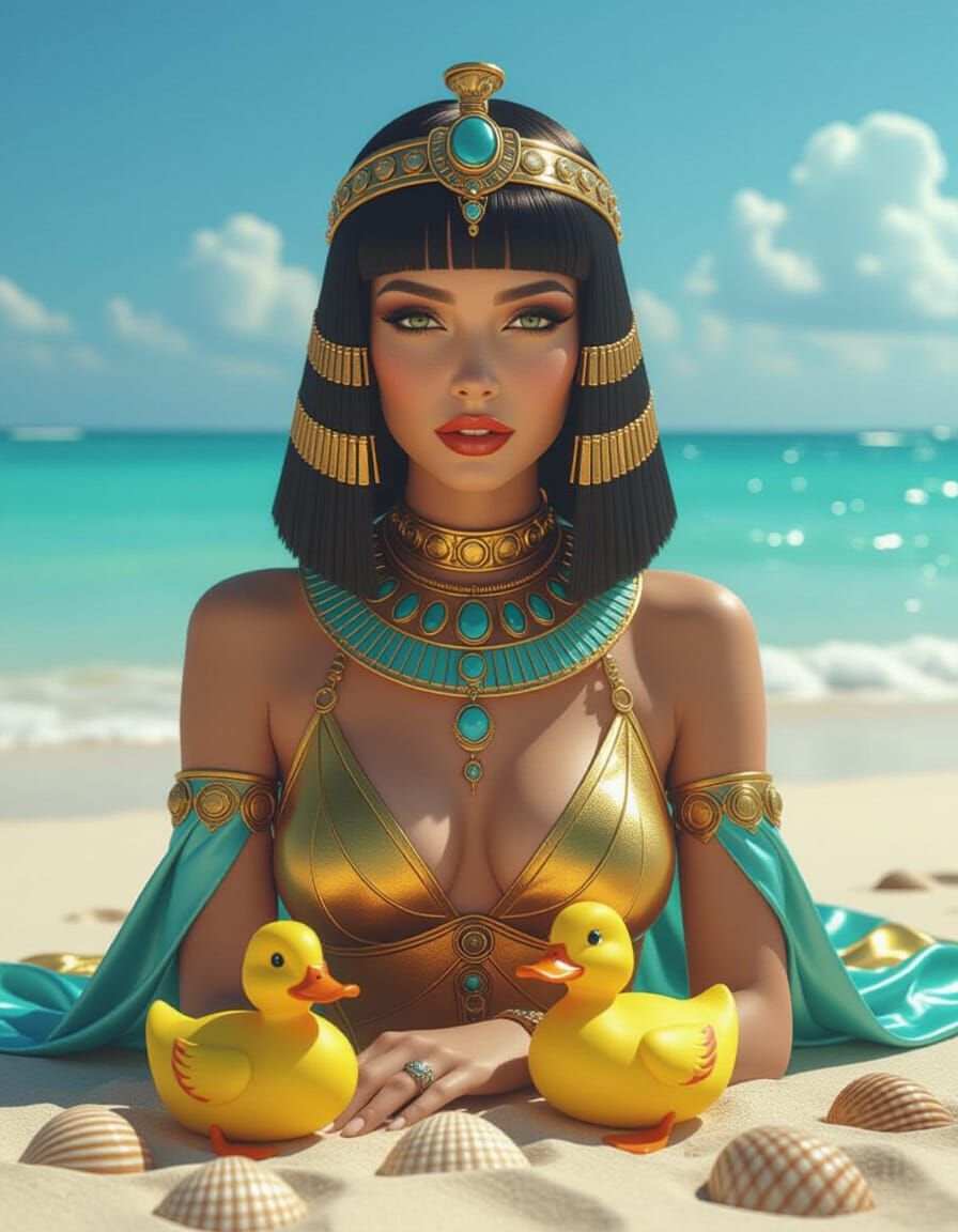 Cleopatra's Steampunk Beach Vacation: 3D Photography