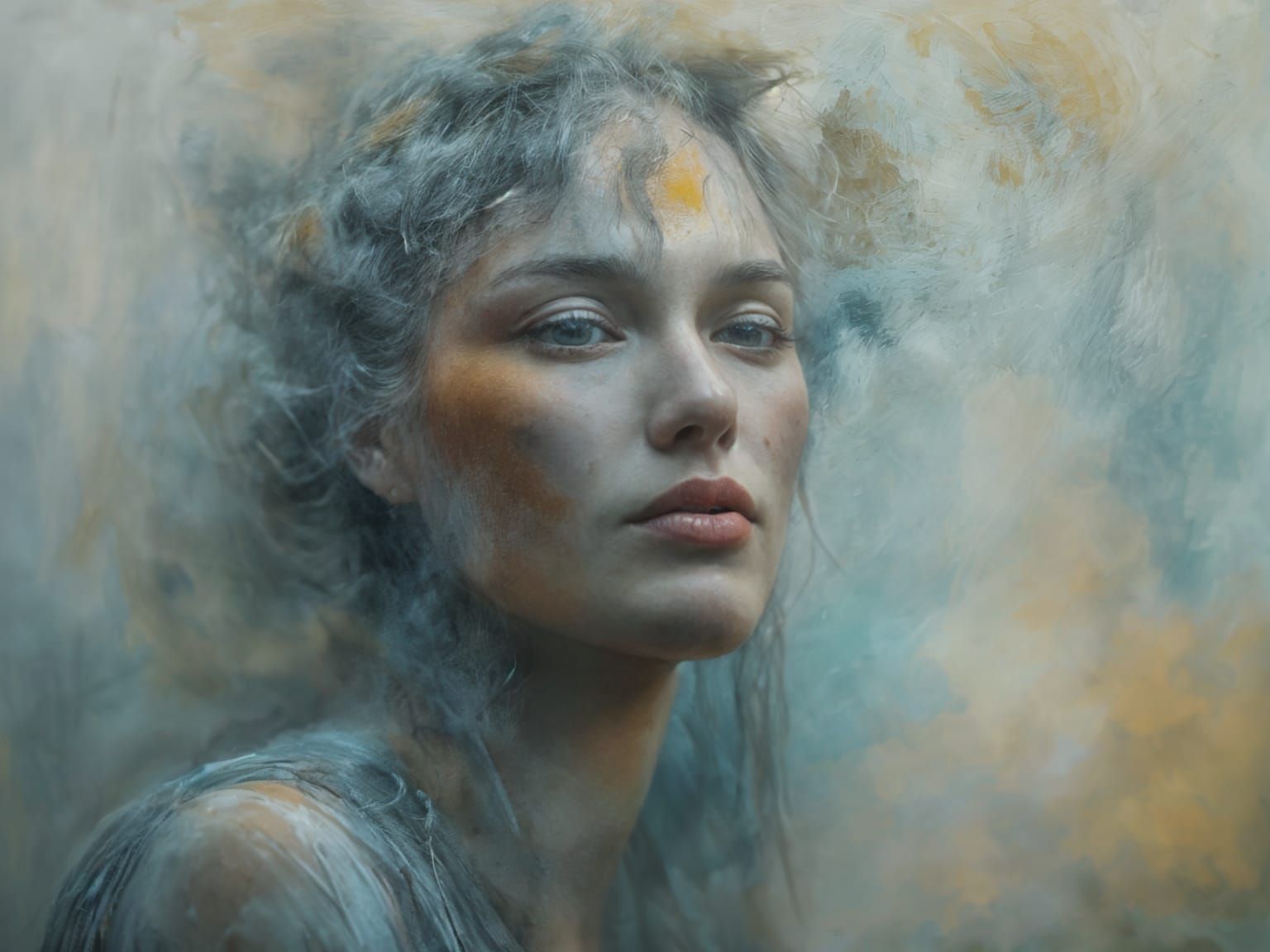 Impressionist Portrait of a Woman in Melancholy