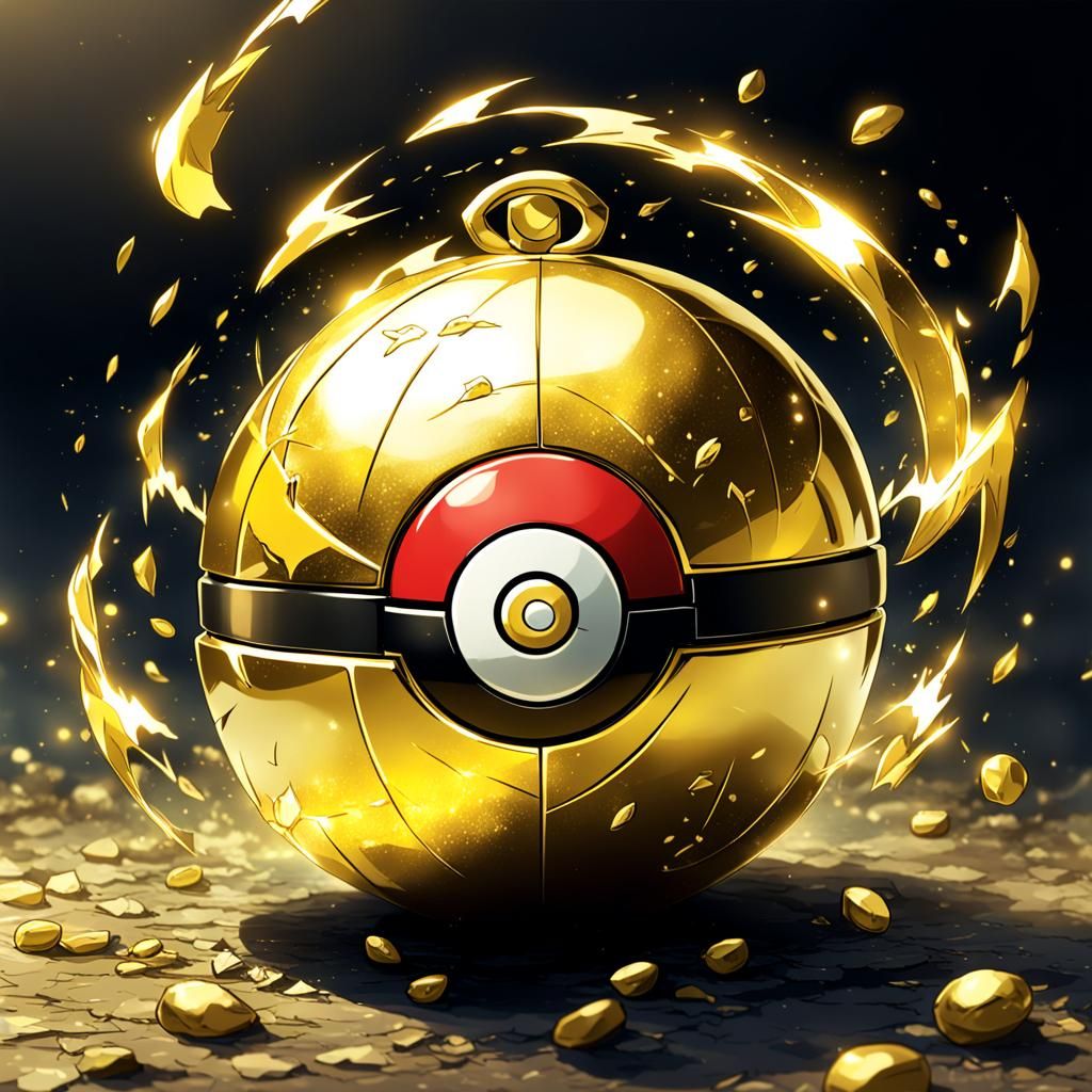 Golden GS Pokéball in Anime Style